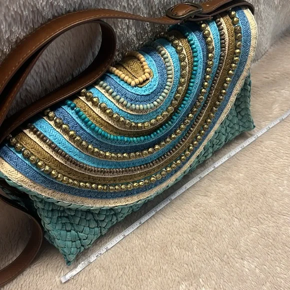 SUN N SAND “Turk Bleu Beauty” Straw Bag - Picture 14 of 15